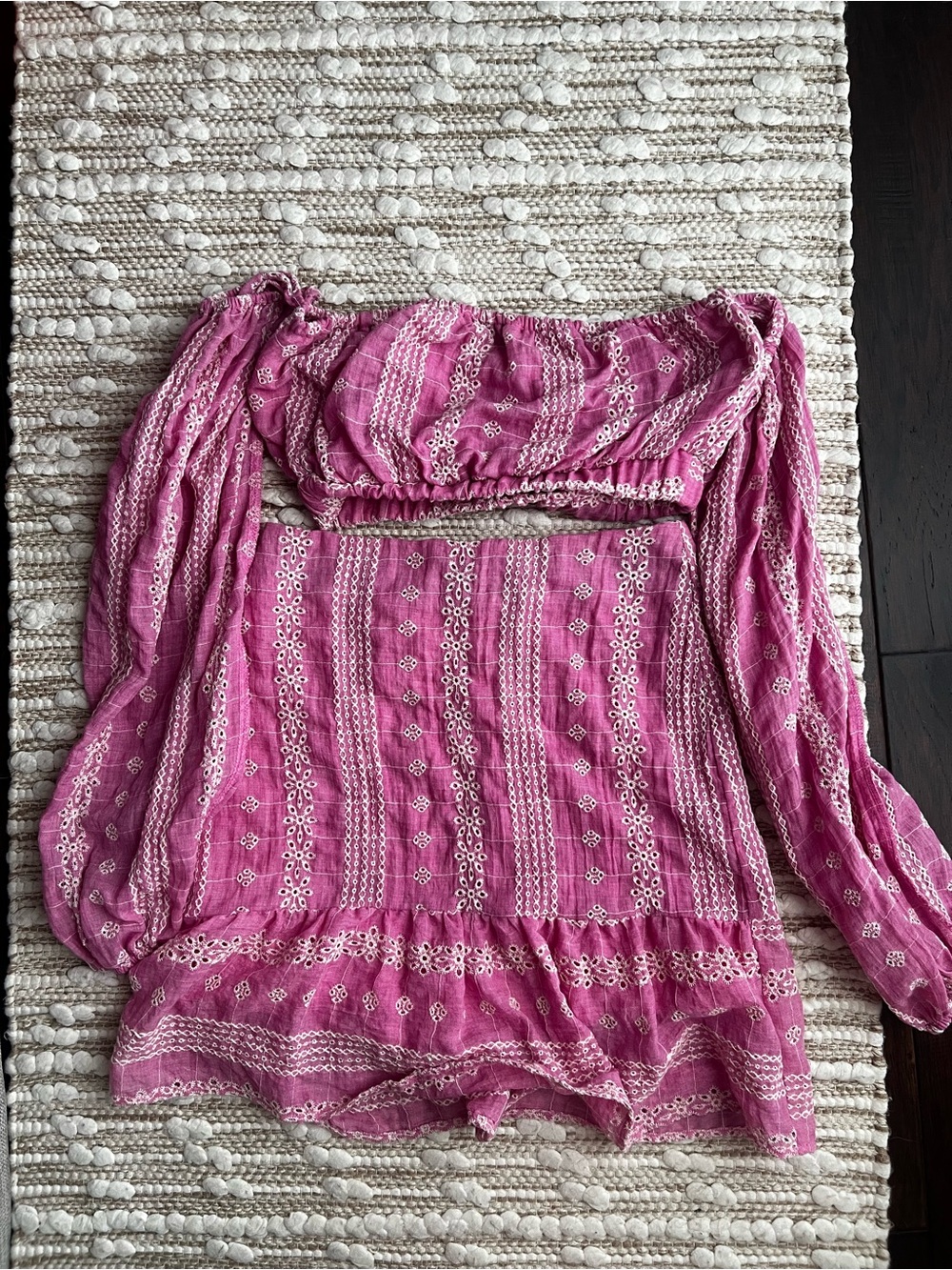 Pink Lily Pink Patterned Tiered Mini Skirt